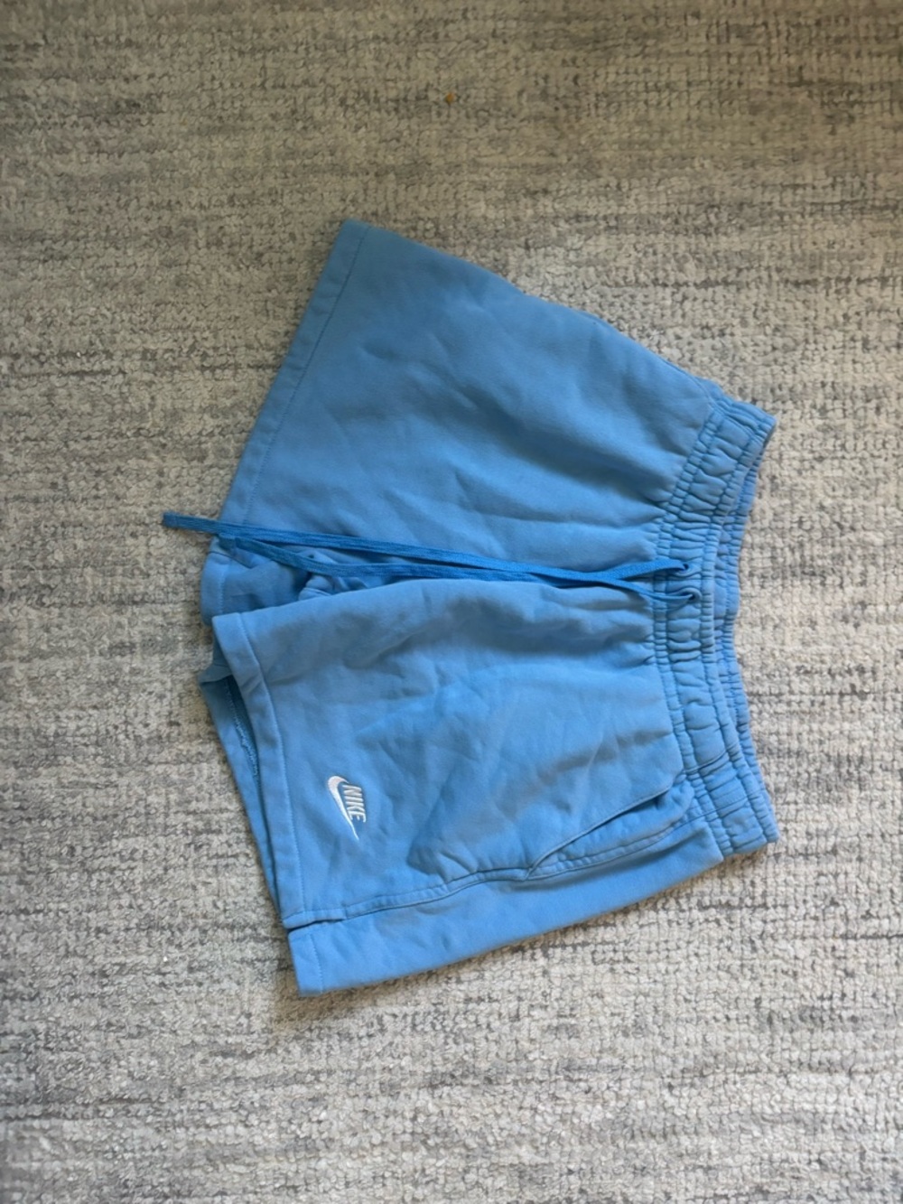 Nike Men's Athletic Shorts Light Blue with White Logo